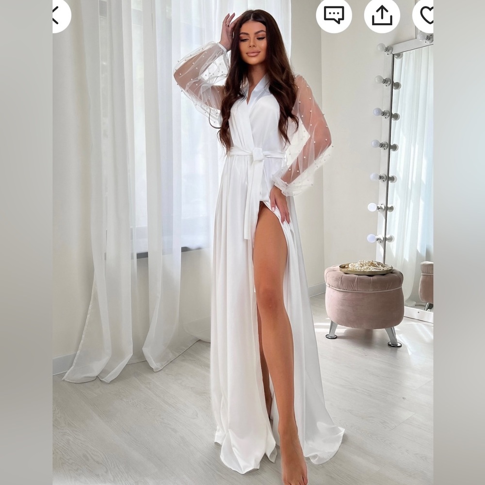 Bridal Robe - Long/White - Picture 2 of 7